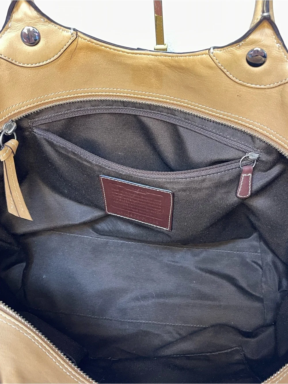 COACH Bleecker Legacy Tote in Tan - Picture 5 of 15